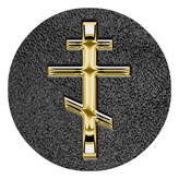 DAROUND 519 GD SH BK Gold Orthodox Cross Shimmer Black Background